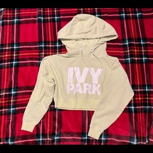 Ivy Park XS Pastel Yellow Cropped Logo Hoodie